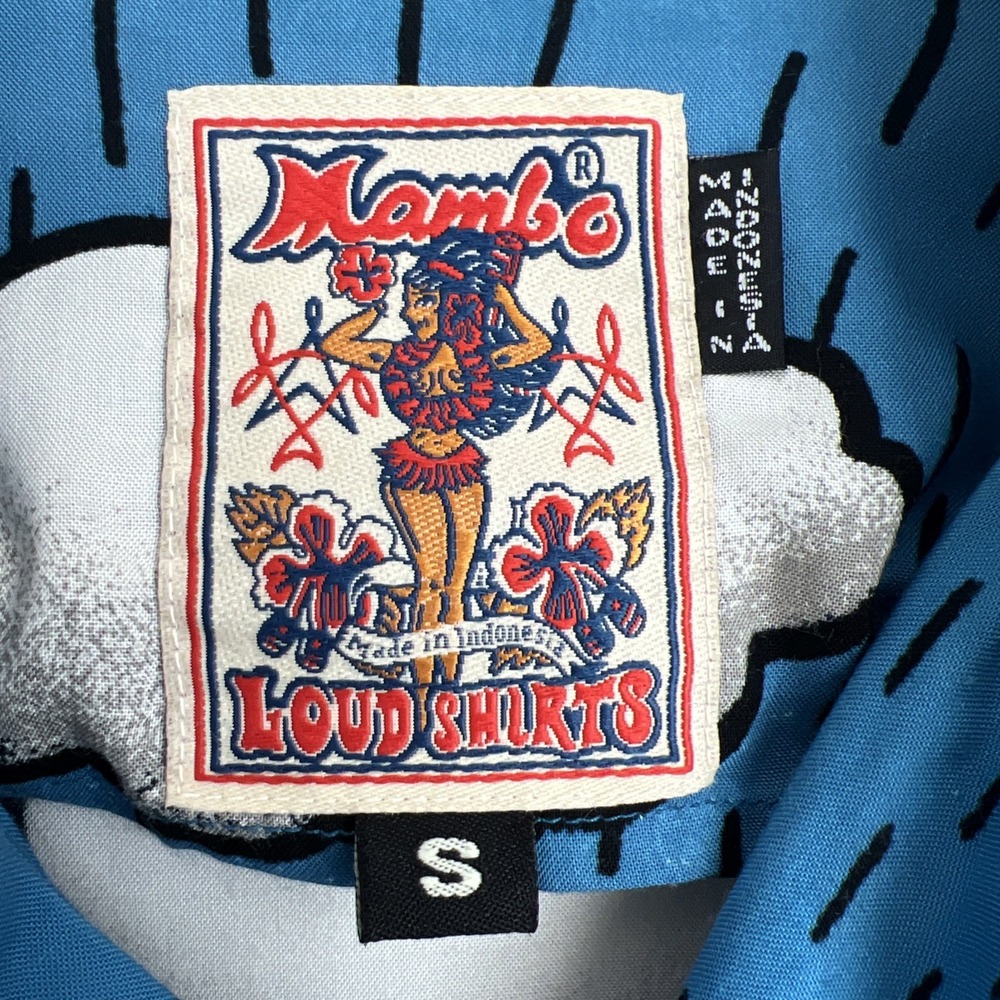 Mambo Loud Hawaiian Shirt Mens S Dog Puppy VTG Y2K 90s Festival by Reg Mombasaa - Picture 8 of 11